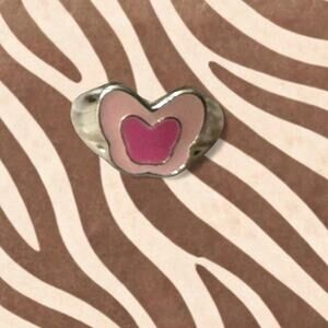 Vintage y2k baby pastel pink butterfly Ring Retro Glam Festival Fun size 8